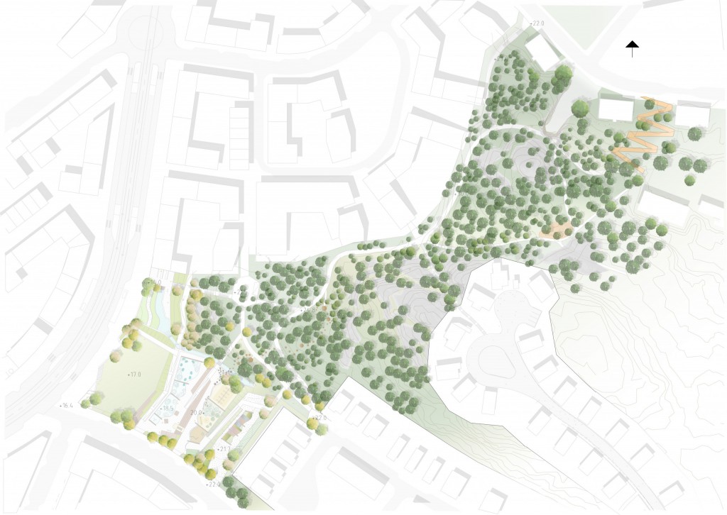 aerial sketch of park